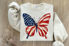 Hand Painted Patriotic Butterfly PNG Product Image 5