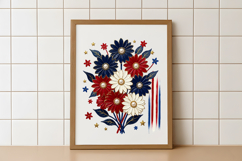 Hand Painted Patriotic Floral Png Product Image 4