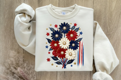 Hand Painted Patriotic Floral Png Product Image 5