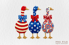 Hand-Painted Patriotic Goose PNG Product Image 1
