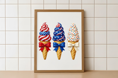 Hand-Painted Patriotic Ice Cream Cones PNG Product Image 4