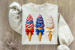 Hand-Painted Patriotic Ice Cream Cones PNG Product Image 5