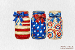 Hand Painted Patriotic Mason Jar PNG Product Image 1
