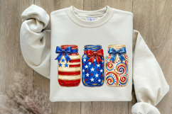 Hand Painted Patriotic Mason Jar PNG Product Image 5
