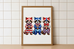 Hand Painted Patriotic Racoon PNG Product Image 4