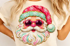 Pastel Santa Christmas PNG | Colorful Sunglasses Santa Png Product Image 3