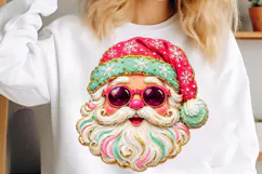 Pastel Santa Christmas PNG | Colorful Sunglasses Santa Png Product Image 4