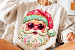 Pastel Santa Christmas PNG | Colorful Sunglasses Santa Png Product Image 5