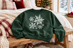 White Snowflakes PNG, Christmas Sweatshirt Sublimation Product Image 3