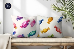 Hand Painted Candy Wrapped Colorful Watercolor Digital Paper Product Image 2