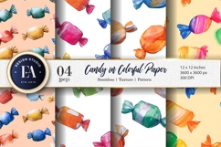 Seamless Watercolor Candy Colorful Wrapping Digital Paper Product Image 1