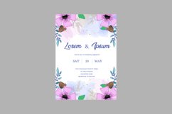 Hand painted watercolor floral wedding invitation card vecto Product Image 1