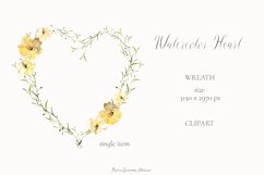 Watercolor Floral Heart Clipart |Valentine Wreath Png Product Image 2