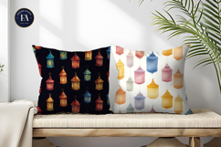 Hand-Painted Lanterns in Floating Style Digital Paper Product Image 2