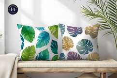 Tropical Monstera Leaves Seamless Design Digital Paper Product Image 2