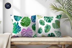 Tropical Monstera Leaves Seamless Design Digital Paper Product Image 2