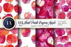 Hand-Painted Origami Apple Watercolor Seamless Digital Paper Product Image 1