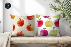 Origami Apples Hand-Painted Watercolor Seamles Digital Paper Product Image 2