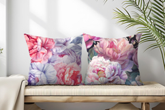 Hand-Painted Watercolor Roses and Peonies Digital Paper Product Image 2