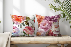 Hand-Painted Watercolor Roses and Peonies Digital Paper Product Image 2