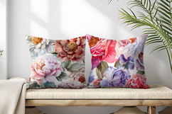 Hand-Painted Watercolor Roses and Peonies Digital Paper Product Image 2