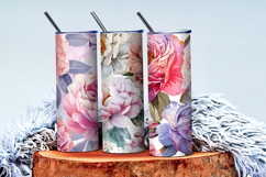 Hand-Painted Watercolor Roses and Peonies Digital Paper Product Image 3