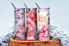 Hand-Painted Watercolor Roses and Peonies Digital Paper Product Image 3