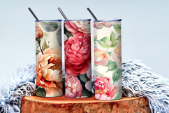 Hand-Painted Watercolor Roses and Peonies Digital Paper Product Image 3