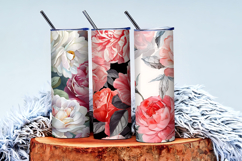 Hand-Painted Watercolor Roses and Peonies Digital Paper Product Image 3