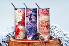 Hand-Painted Watercolor Roses and Peonies Digital Paper Product Image 3