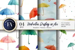 Umbrellas Drifting in Air Seamless Digital Paper Product Image 1