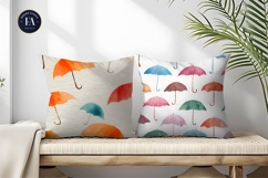Floating Watercolor Umbrellas Seamless Print Digital Paper Product Image 2