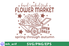 Vintage Countryside Flower Sign SVG PNG T-shirt Design Product Image 1