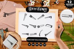 Hand Saw Tools Equipment Clipart Set Product Image 1