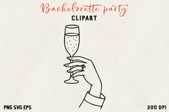Bachelorette Party Line Art Clipart Bride SVG PNG EPS Product Image 1