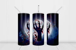 20oz Halloween Tumbler Zombie Hands Blood Sublimation Wrap Product Image 1