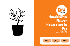 Handdrawn Flower Houseplant in Pot Product Image 1