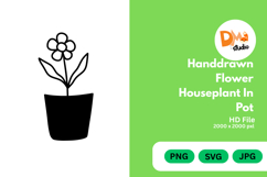 Handdrawn Flower Houseplant in Pot Product Image 1