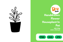 Handdrawn Flower Houseplant in Pot Product Image 1