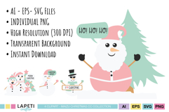 Holiday card making clipart featuring festive snowman characters