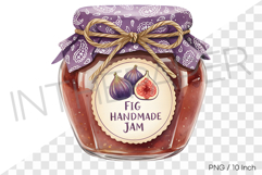 Sweet purple fig jam in a cute ribbon jar PNG Clipart Product Image 1