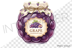 Sweet purple grape jam in a cute ribbon jar PNG Clipart Product Image 1