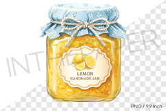 Sour yellow lemon curd jam in a cute ribbon jar PNG Clipart Product Image 1