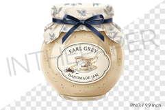 Aromatic Earl Grey tea jam in a cute ribbon jar PNG Clipart Product Image 1