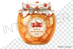 Delicious sweet apple jam in a cute ribbon jar PNG Clipart Product Image 1