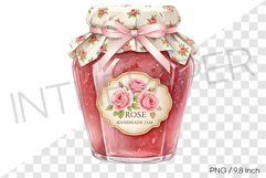 Fragrant rose petal jam in a cute ribbon jar PNG Clipart Product Image 1