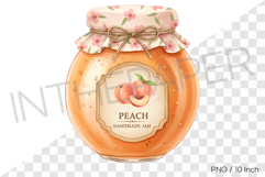 Sweet pink peach jam in a cute ribbon jar PNG Clipart Product Image 1
