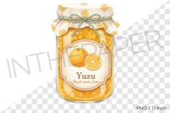 Sweet yuja citron marmalade in a cute ribbon jar PNG Clipart Product Image 1