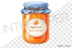 Sweet orange apricot jam in a cute ribbon jar PNG Clipart Product Image 1