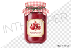 Ruby pomegranate syrup in a cute ribbon jar PNG Clipart Product Image 1